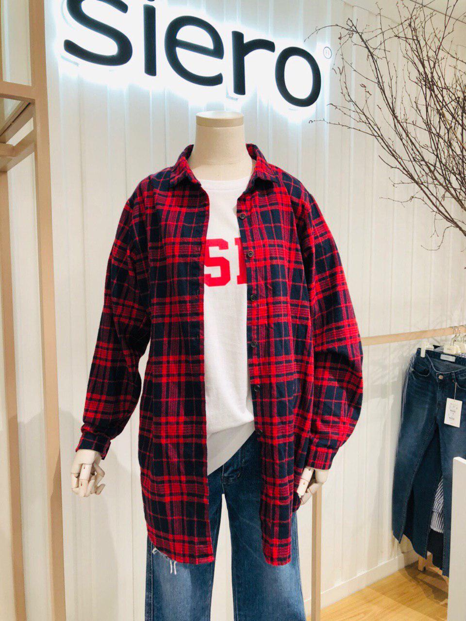 루즈핏 기모 체크셔츠 SE1SHF332 : 마리오아울렛 시에로