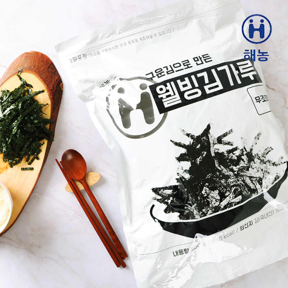 해농 무조미 웰빙 김가루 500g / 1봉, 두번구운, 주먹밥용, 국물 고명용 : 오투팜 스토어