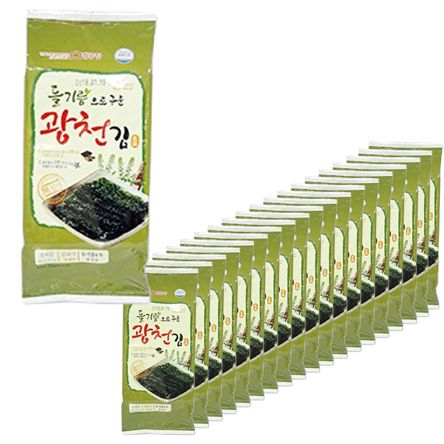 광천 들기름 으로 구운 식탁김 30g(8절 48매) x 20봉 삼육수산 국내산 : 콧바람스토어