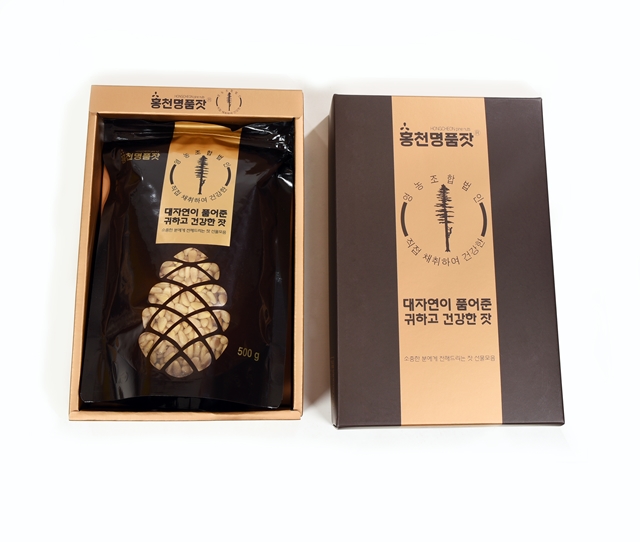 햇잣  백잣 삶지않은 국산잣 홍천잣  500g  선물세트 : 홍천 명품잣 영농조합법인