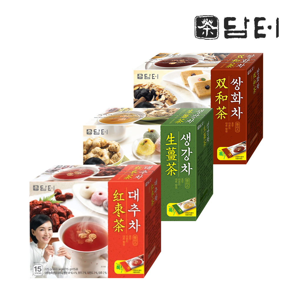 [담터] 대추차/생강차/쌍화차 중 한가지맛 택일 (15T x 3개) : 초록물산