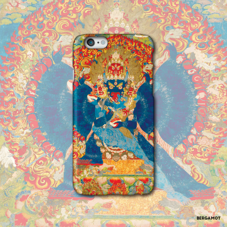명화 케이스 381 바즈라바이라바 탕가 티벳 불교 불화 그림 Thangka Depicting Vajrabhairava 불교 케이스 아이폰6S하드 : Bergamot