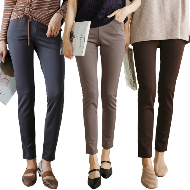 봄 데일리 스판 슬림일자 빅사이즈 여성 밴딩팬츠 바지 S-5XL : 제이앤디컬렉션