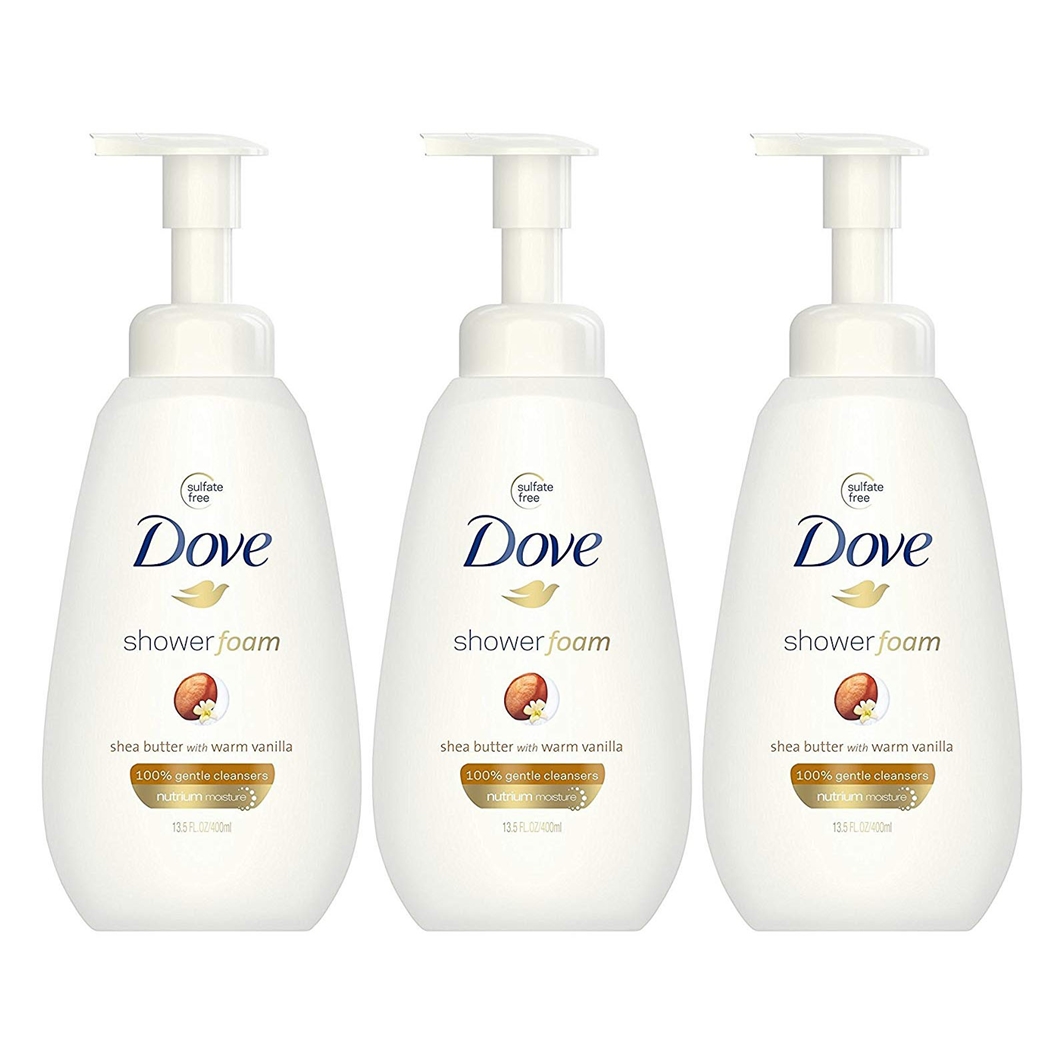 Dove - Shower Foam Body Wash 도브 샤워폼 바닐라 앤 시어버터 13.5oz(400ml) 3팩 : 해외쇼핑하자
