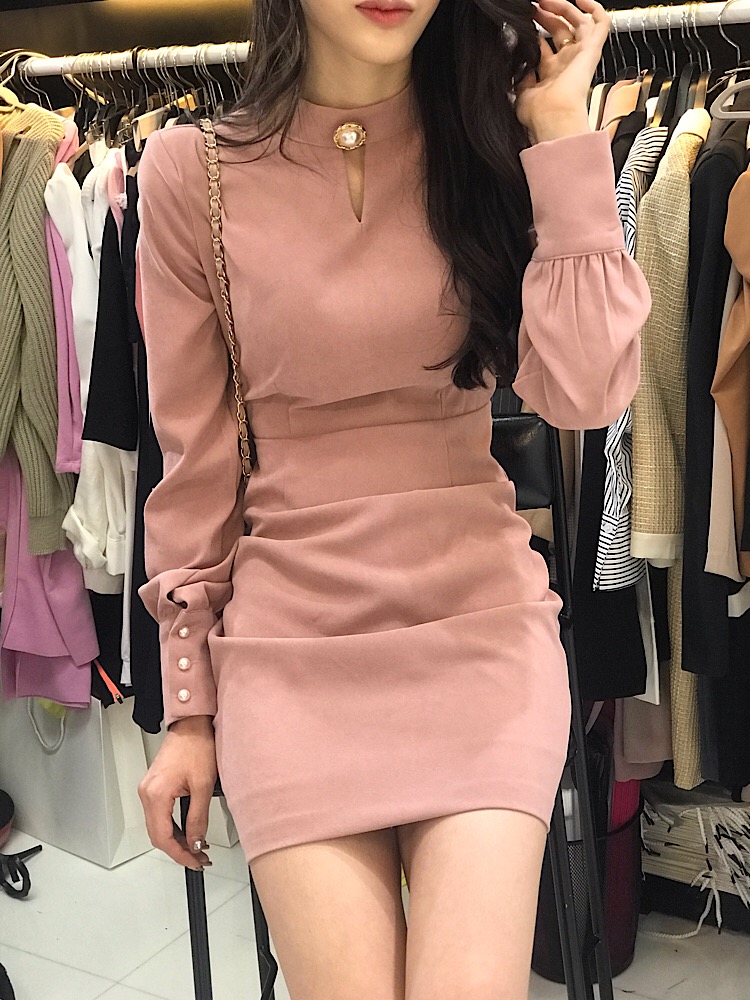무배 코코진주 슬림 원피스 : 미니스커트