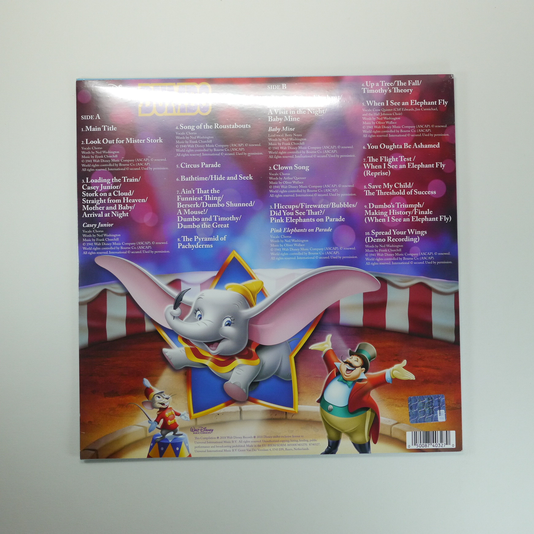 [LP] 덤보 (Dumbo) OST LP [유럽수입반, 블랙 1LP] 새제품 : 기쁨팜