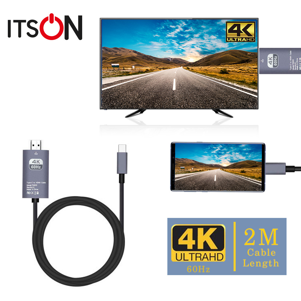 잇츠온 C타입 to HDMI 미러링 블랙 4K 60Hz 스마트폰 TV연결 넷플릭스 : 씨케이코리아