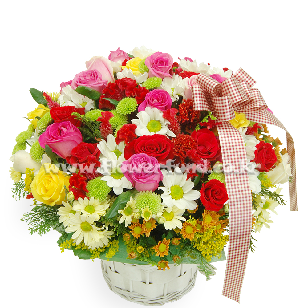 [장미바구니 19호] 친구 연인 기념일 청혼 생일 꽃바구니 생신 축하 전국 빠른 선물 배송 : 플라워펀드