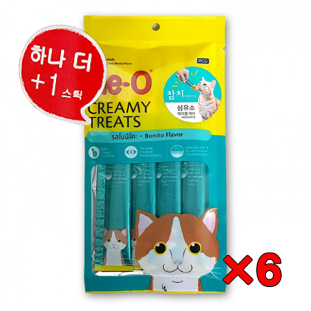 미오 크리미 참치 4p 6개묶음(섬유- 헤어볼케어) 츄르 : Luimarket
