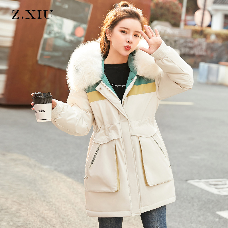 빅사이즈 패딩 점퍼 오버핏 자켓 코트 퍼후드 M-2XL : 마켓아이01