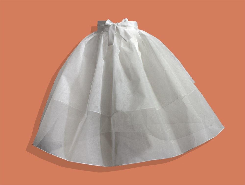 한복 속치마 2단 자락 패티코트(패치) 2중, 70 / 85 허리구멍 에디션 숙자 : sookjahanbok