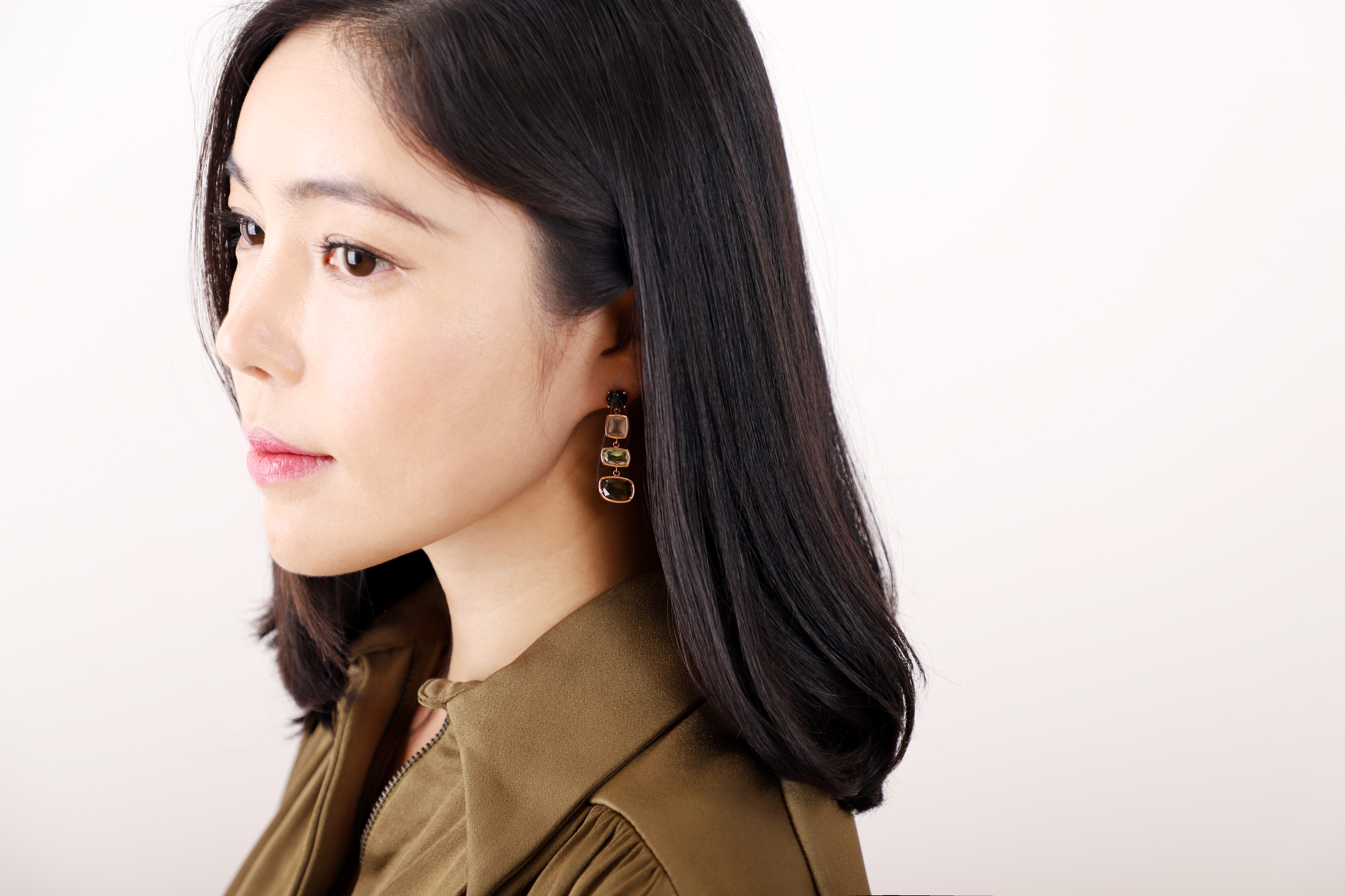 14k 멀티 쿼츠 드롭 귀걸이 : 릴리케이