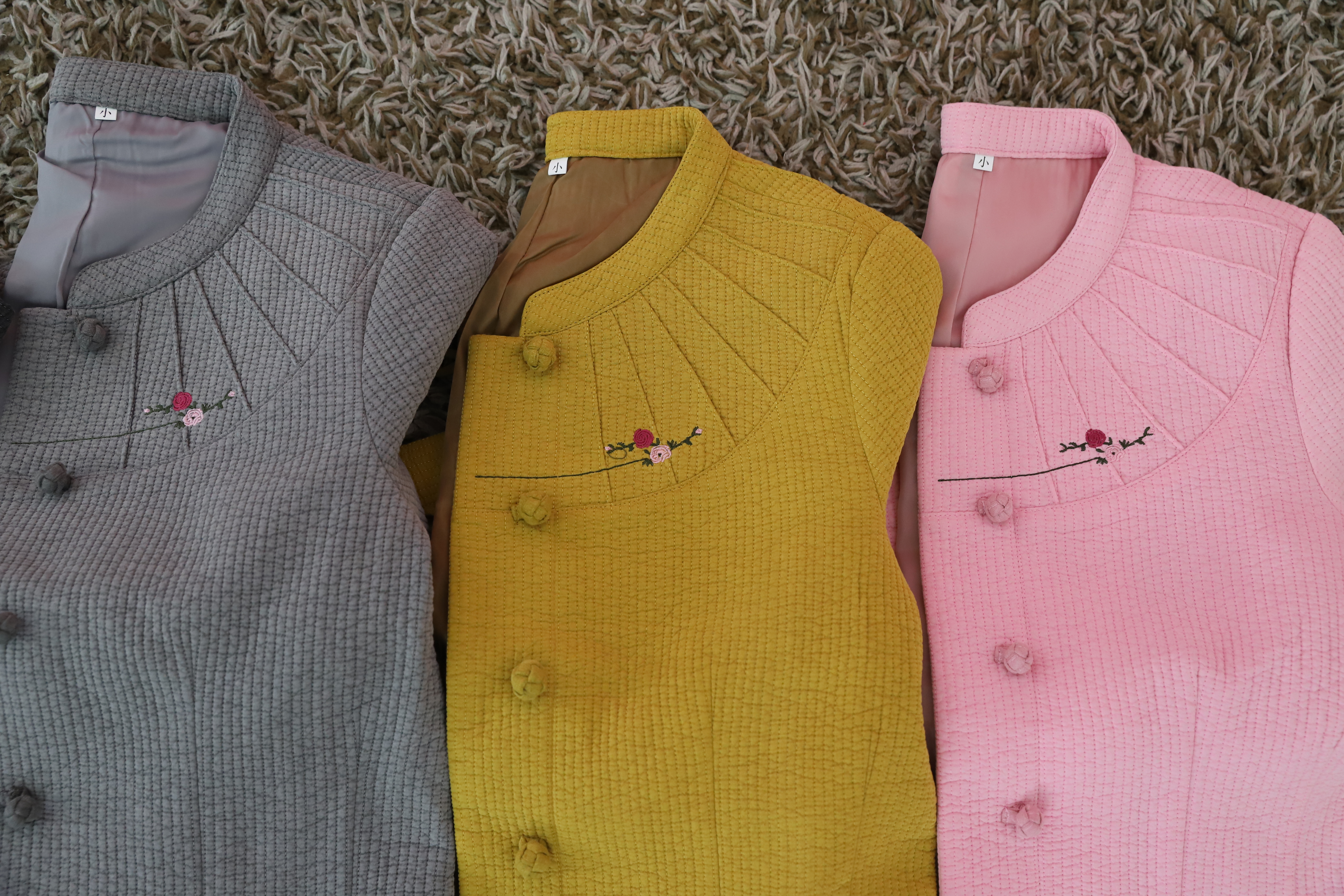 여자개량한복상의 잔골누비장미부채 여성생활복누빔 이쁜절복 법복 게량한복 겨울 : 고소은 우리옷