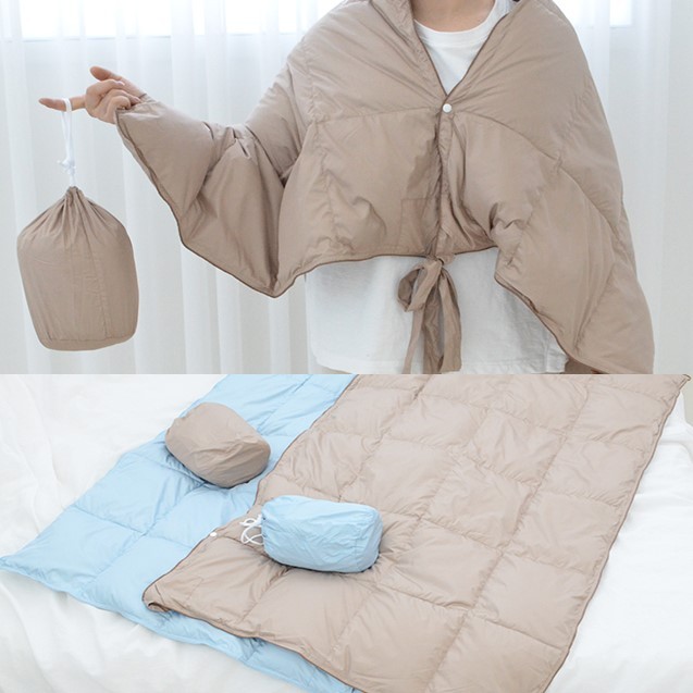 패딩담요 구스다운무릎담요 차량용담요 블랭킷 망토 : 굿앤루트