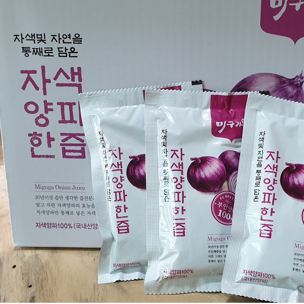 빨간 적색 해풍양파  자색양파즙  50봉 1박스 120ml : 미구가