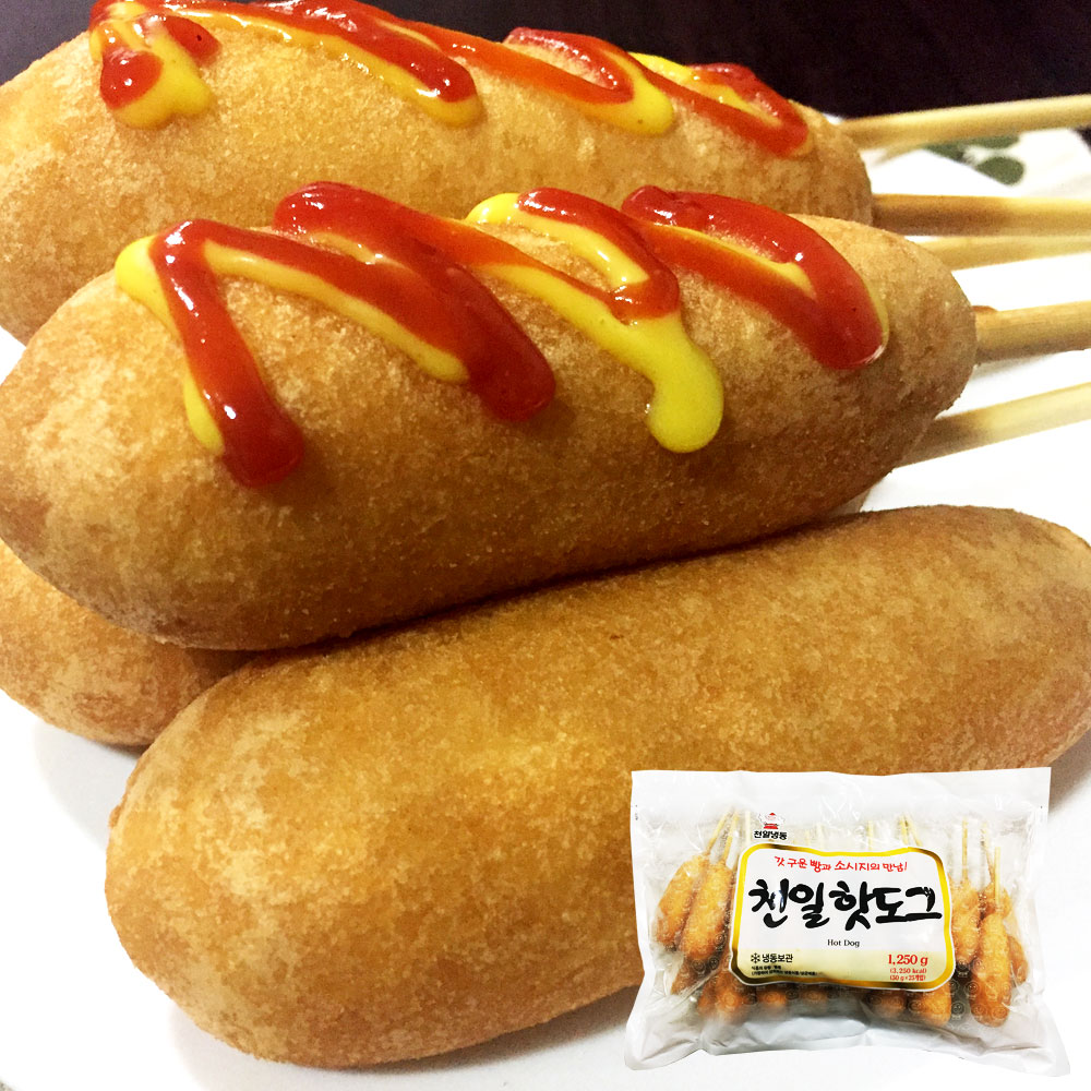 [천일식품] 천일 핫도그 1.25 kg ( 50g x 25개 ) 간식 방과후 핫바 : 티마트