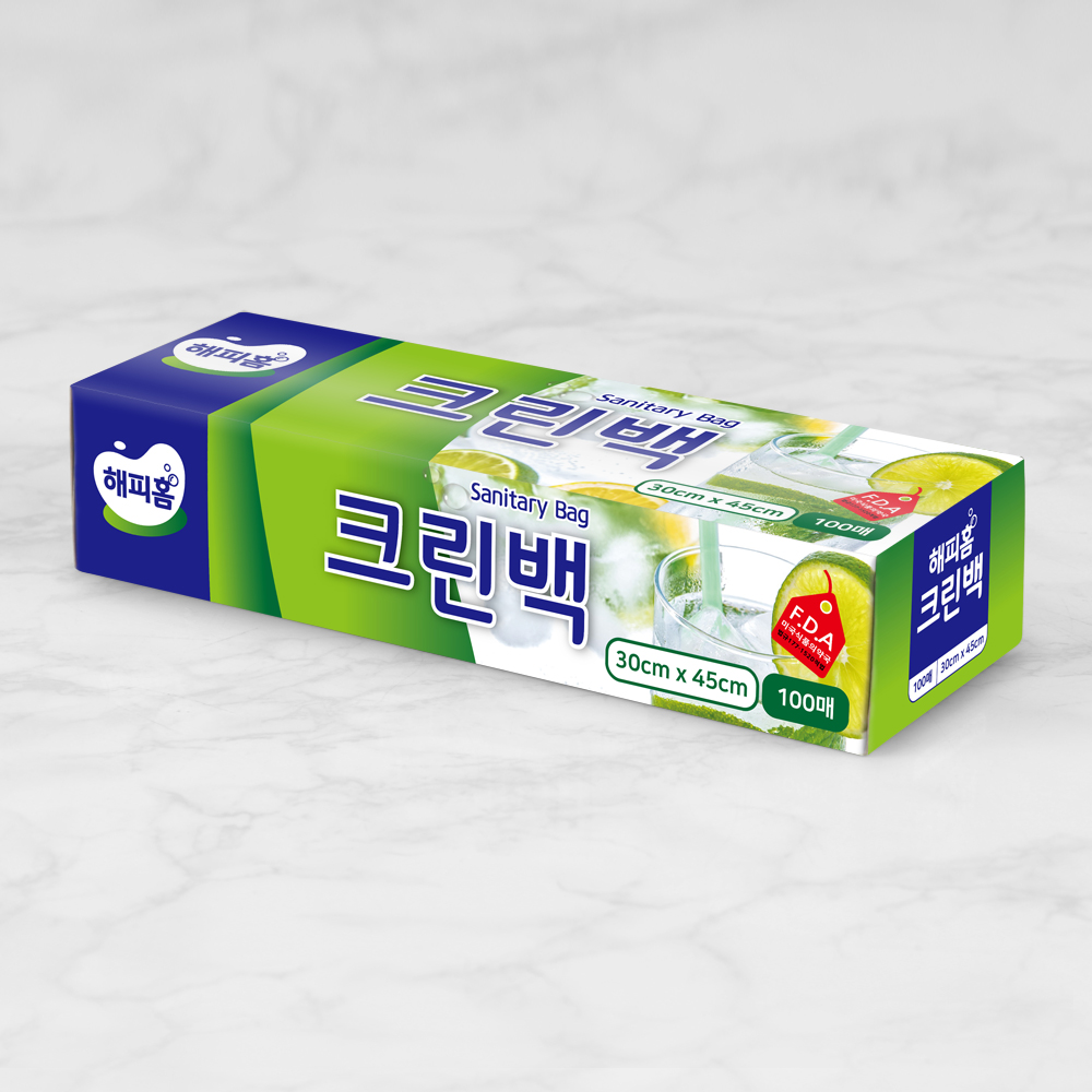 해피홈 크린백 일회용 위생비닐 100매 미니 중 대 : 크린리빙