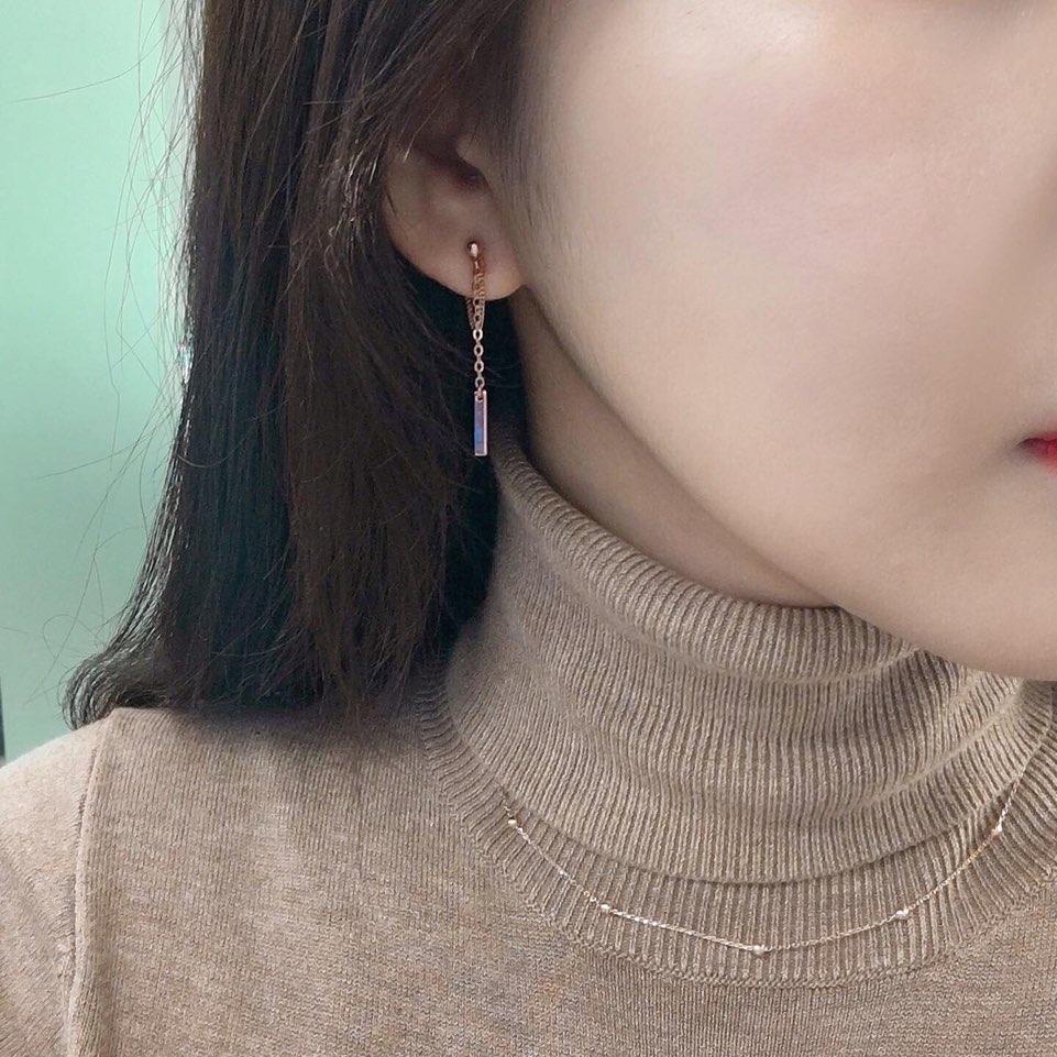 [실버925] 14k 핑크골드 러블리 드롭귀걸이 : 벨라판타지