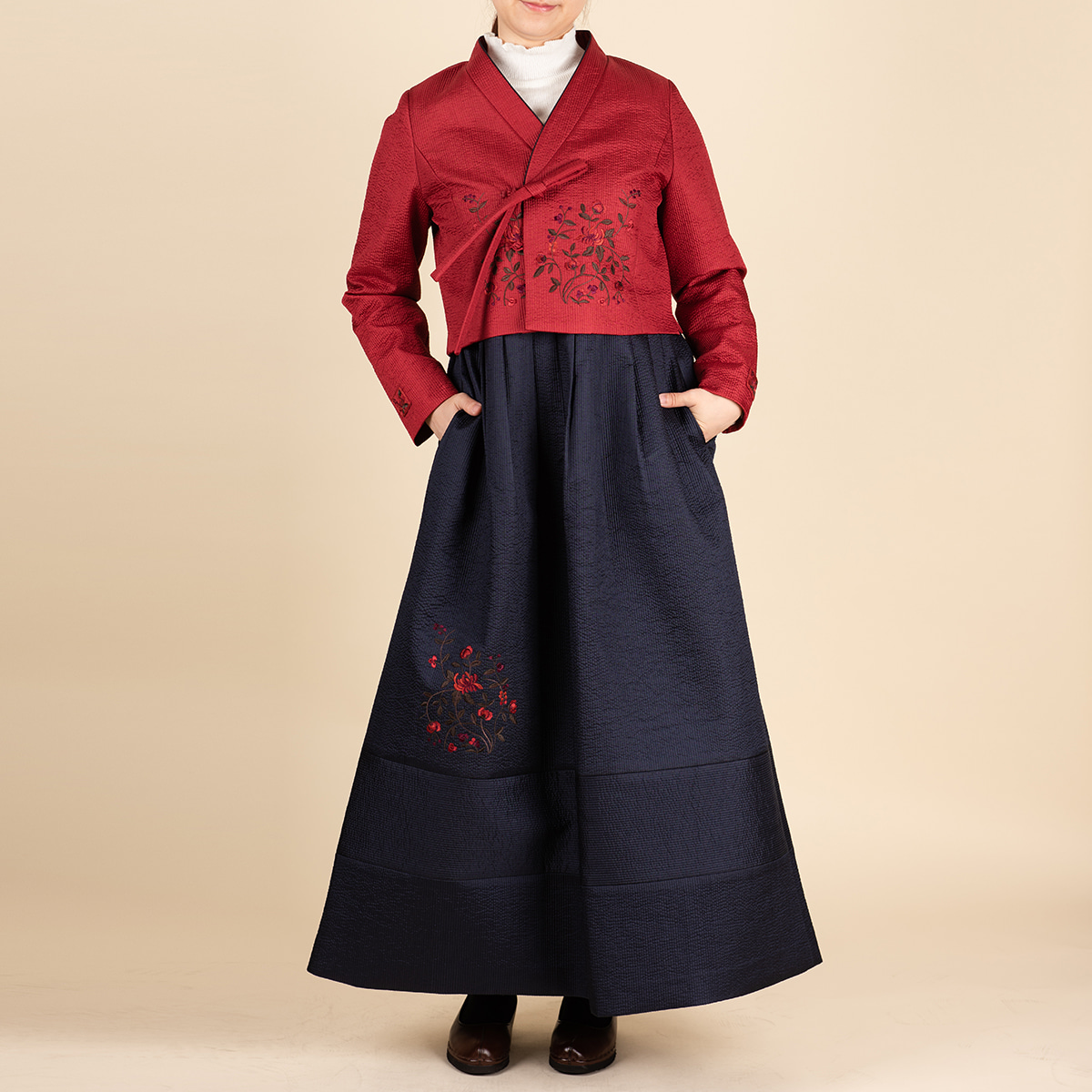 여자-해인 실크 잔골 한복(저고리+원피스) 생활한복(개량한복) : 다오네우리옷