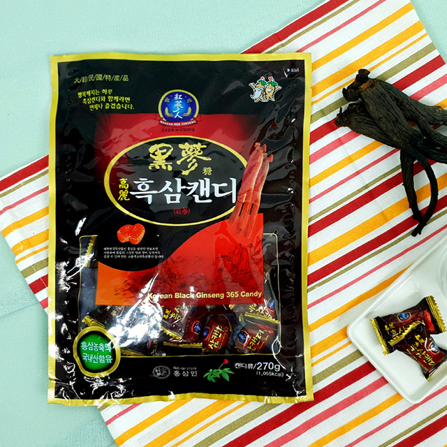 어르신간식 임산부 군것질 사무실 회사 간식 수험생 어른 할머니 간식 고려흑삼캔디 270g : 한국인삼유통공사