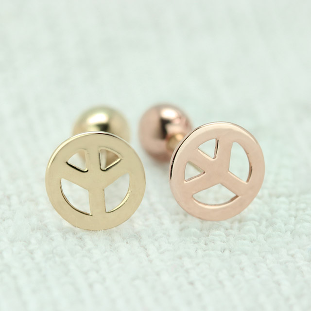 14k 피어싱 바두께 1.0mm FA08 피스마크 귀걸이 : 주보스