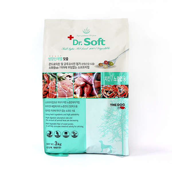 더독 닥터소프트 치킨 노령견 9kg 소화잘되는 부드러운 시니어사료 : 올댓펫