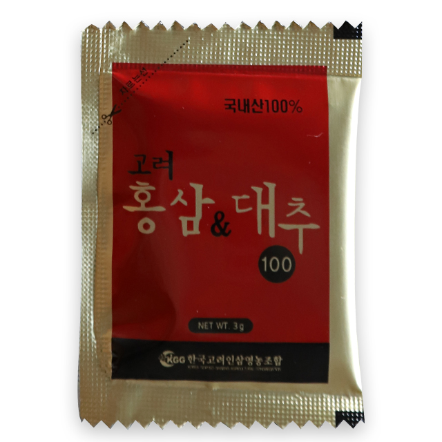 한국고려 홍삼 대추차 3g  100포 : 고려인삼영농조합법인