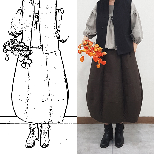 [아리우리옷] 6폭 항아리치마 DIY/패턴 : 아리우리옷