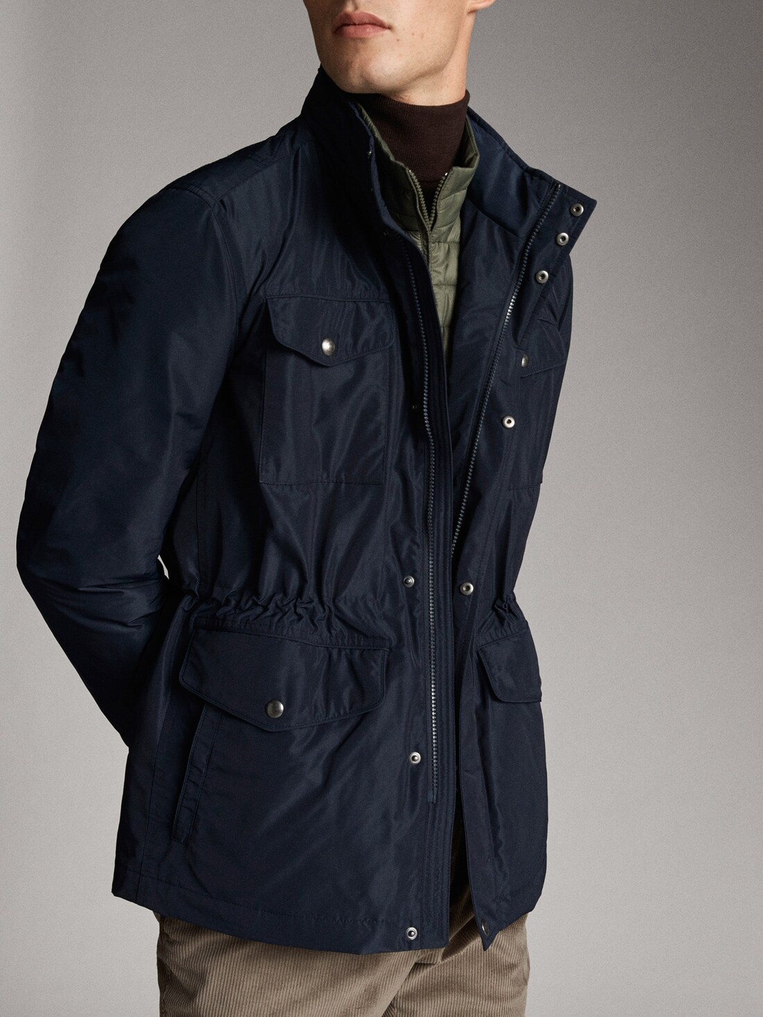 Massimo Dutti 마시모두띠 탈착식 패딩 네이비 블루 자켓 3413/223 : 쇼잼