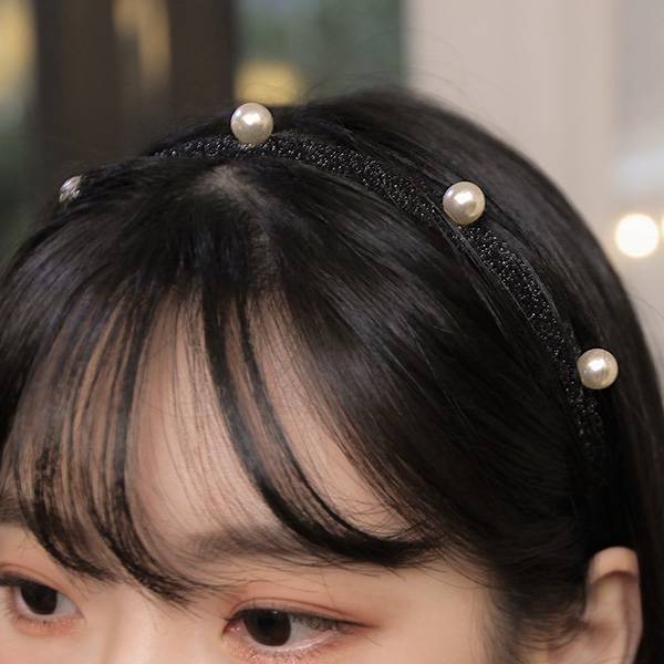 샤로베 글리터 진주 헤어밴드 : 수앤수악세사리