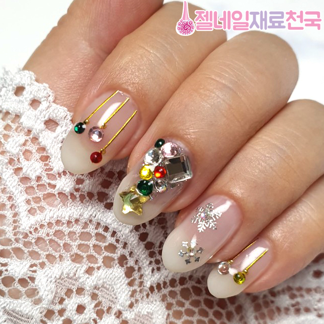 크리스마스 풀스톤 트리 전구네일 가성비 DIY 세트 : 젤네일재료천국