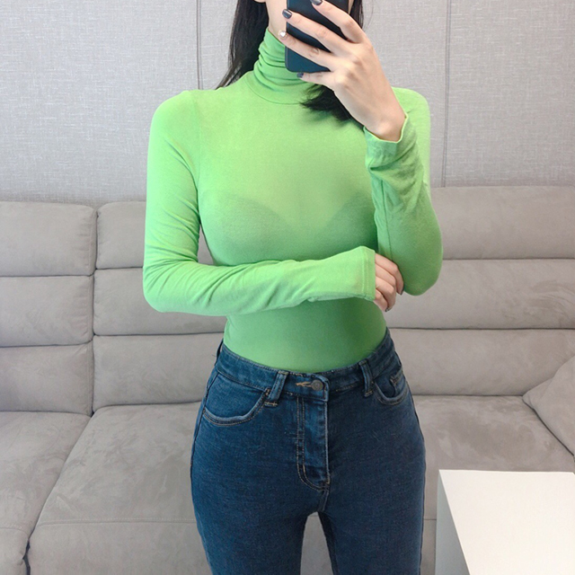 비비드 텐셀 폴라 레이어드 티셔츠 쫄티 (5color) : 만자린다
