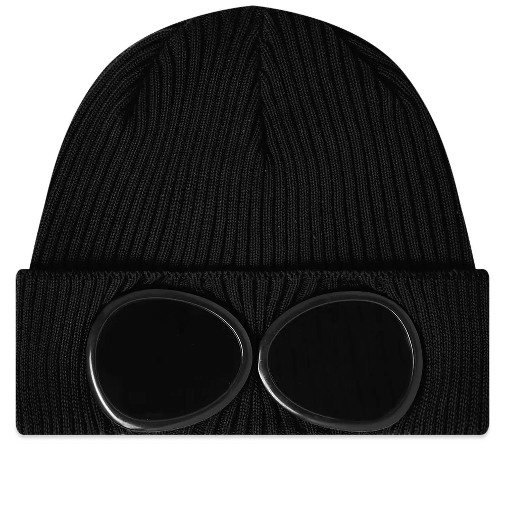 C.P. COMPANY CP컴퍼니 코튼 니트 고글 비니 모자 COTTON KNIT GOGGLE BEANIE BLACK : 레인보우쇼핑센타
