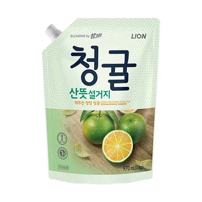 참그린 청귤 산뜻설거지 1kg 리필 : 둘레