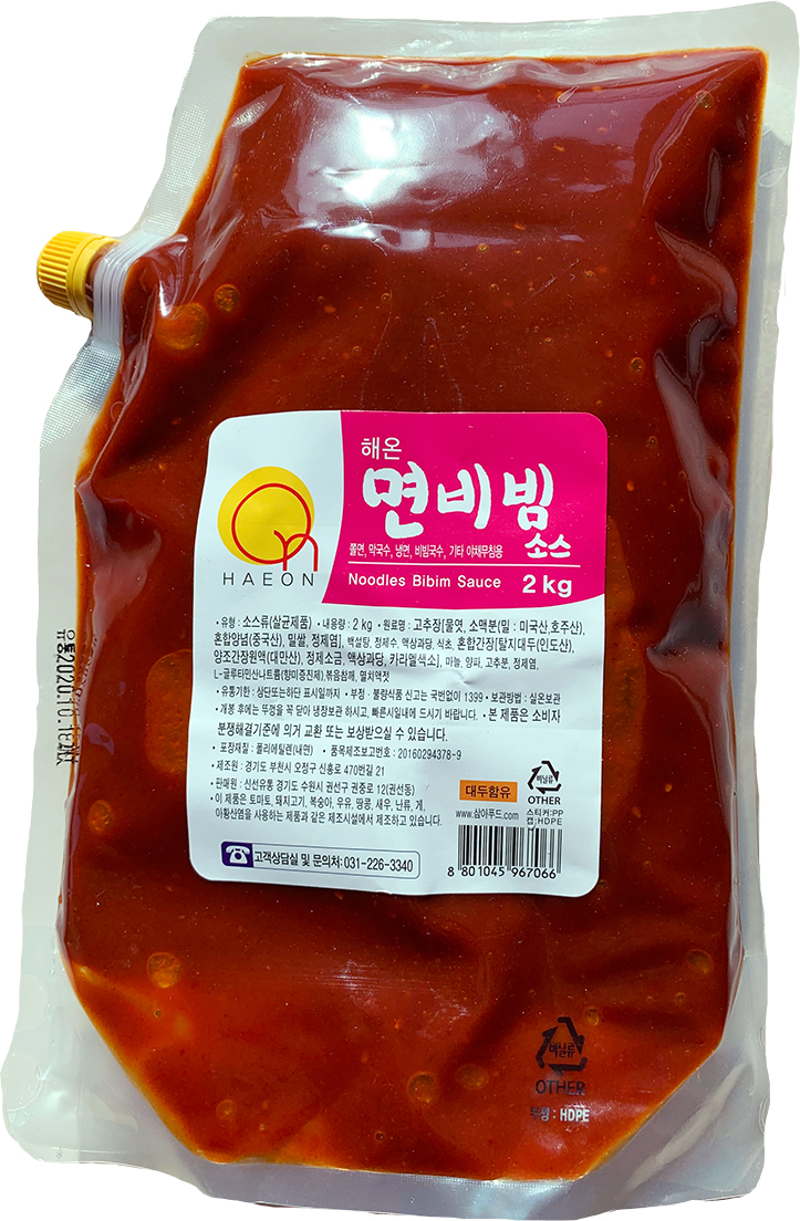 해온 매콤 면 비빔 소스  비빔국수 비빔냉면 쫄면 골뱅이소면 비빔양념장 : 해온소스