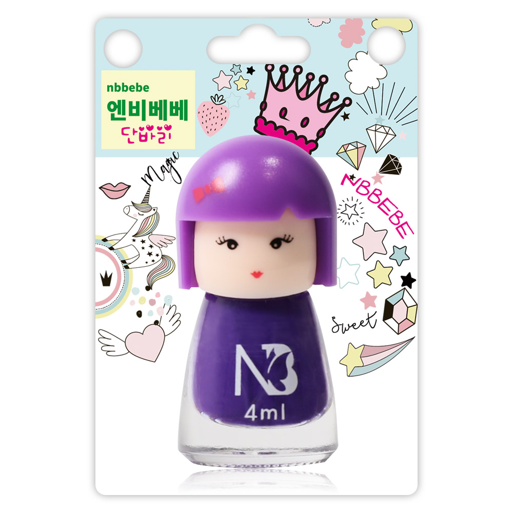 엔비베베 NB 단바리 보라색 4ml 무독성 어린이 네일 : 라니뷰티