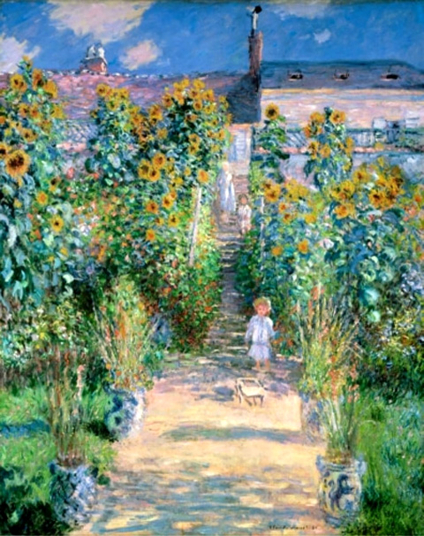 끌로드 모네 그림 The Artists Garden At Vetheuil 1881 해바라기 거실액자 : 갤러리아리아