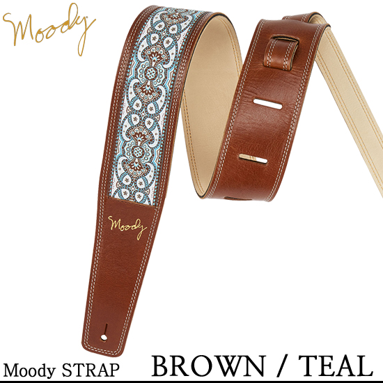 [Moody] Leather Hippie - 2.5inch - Std (앞면 : Brown / Teal, 뒷면 : Cream) - 명품 무디 스트랩, 히피 시리즈 : 톤퀘스트 ToneQuest
