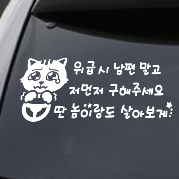 위급시 남편말고 저먼저 구해주세요 초보운전스티커 : 트웬티스토어