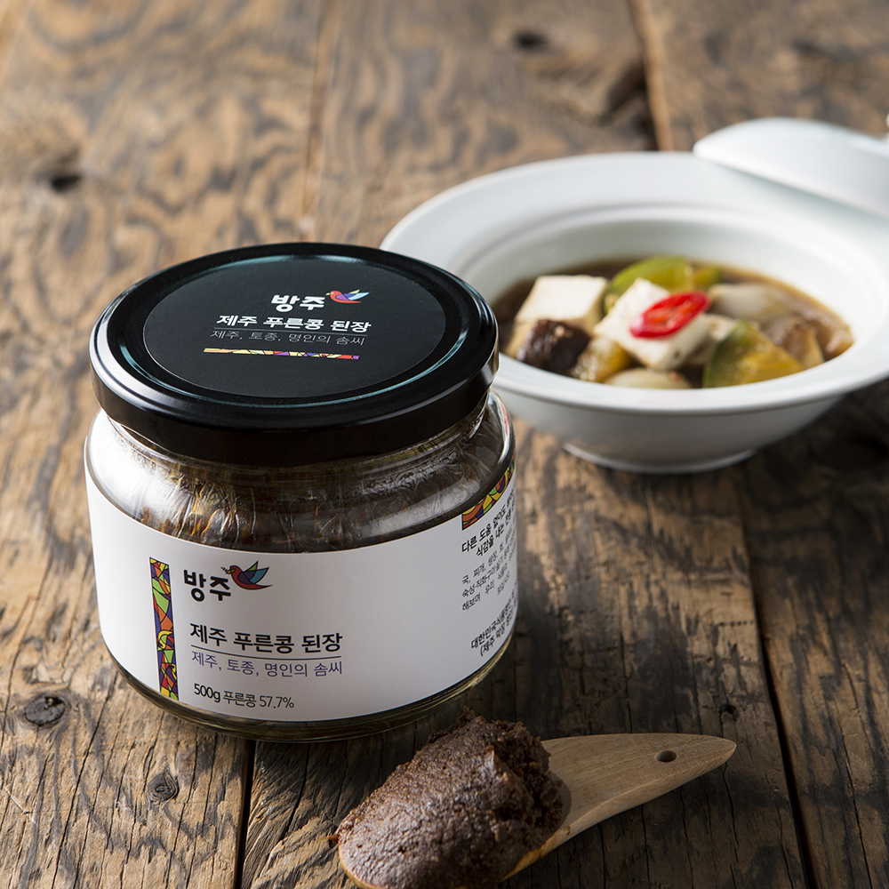 푸른콩방주 제주 토종 푸른콩 맛있는 시골 재래식 저염 전통 집 된장 (500g) : 푸른콩방주