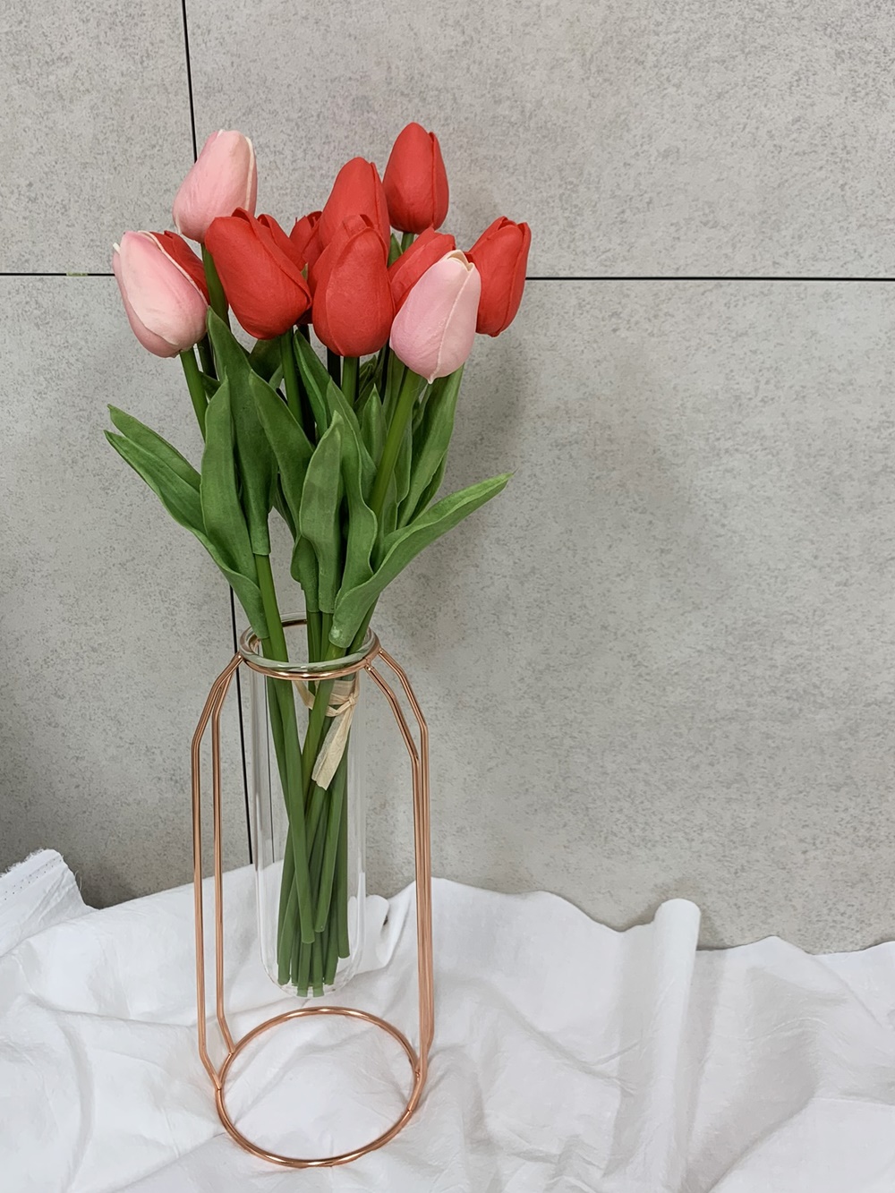 튤립 봄꽃 조화 셀프웨딩 핑크 : 쏙쏙마켓
