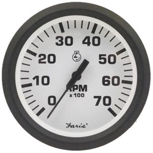 타코메타 FARIA (0-7000 RPM)백색 : 슈퍼마린