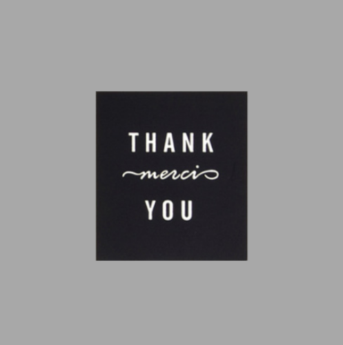 스티커 - Thank you 땡큐 블랙 메르시 ( 5매입 ) : 캔들마노shop