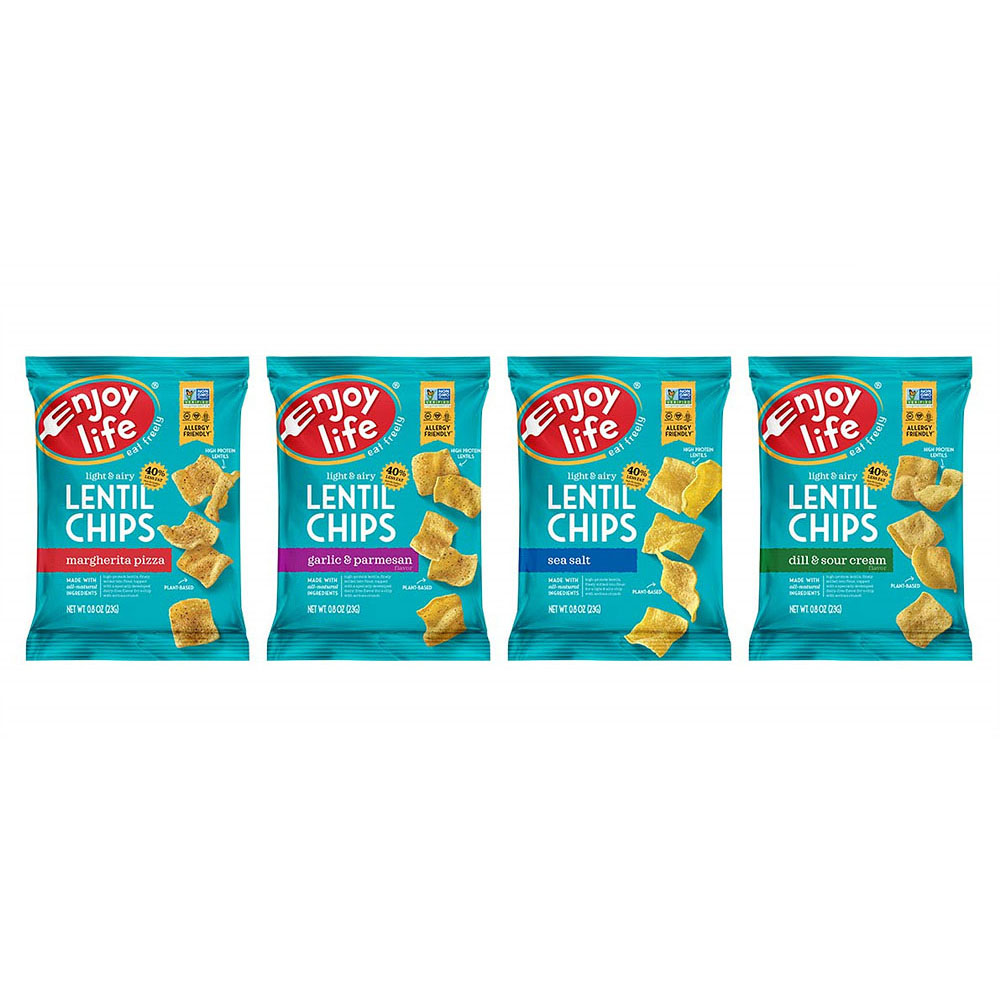 Enjoy Life Lentil Chips Variety Pack 엔조이 라이프 렌틸 칩 4가지맛 버라이어티팩 23g(0.8oz) 24팩 : 유니에이블