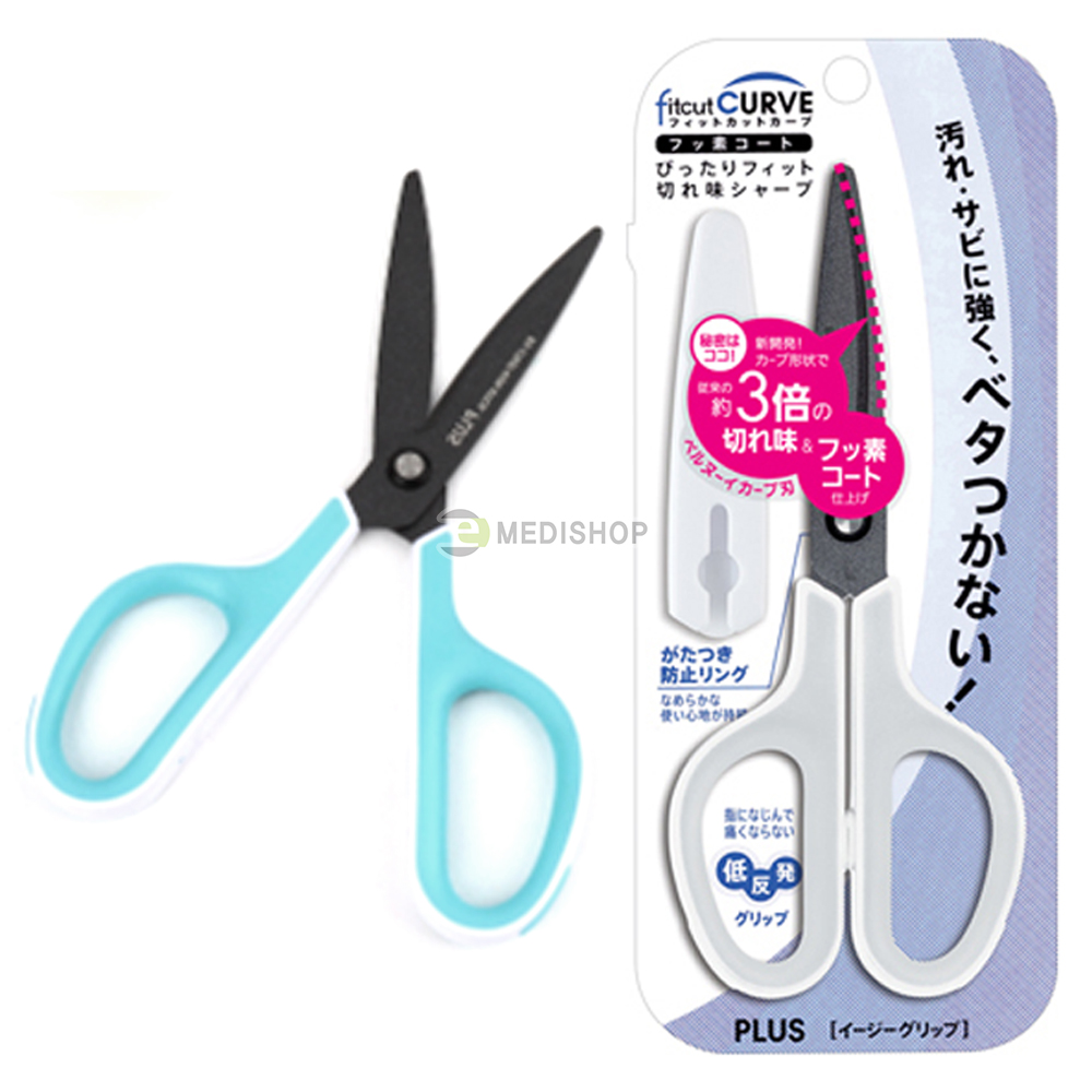 PLUS플러스 핏트컷커브가위 불소코팅 SC-175SF 스포츠테이프가위 : 하나메디칼의료기