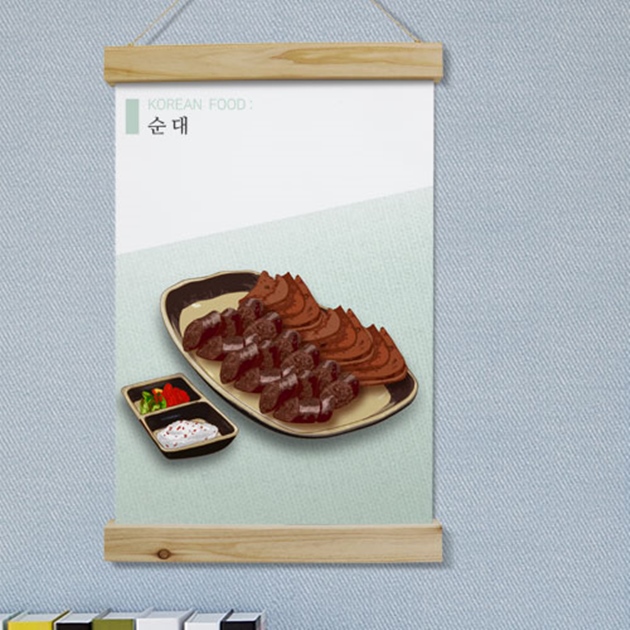 pk686-패브릭포스터 40CmX60Cm-분식대표3종 김밥,떡볶이,순대 : 원츄