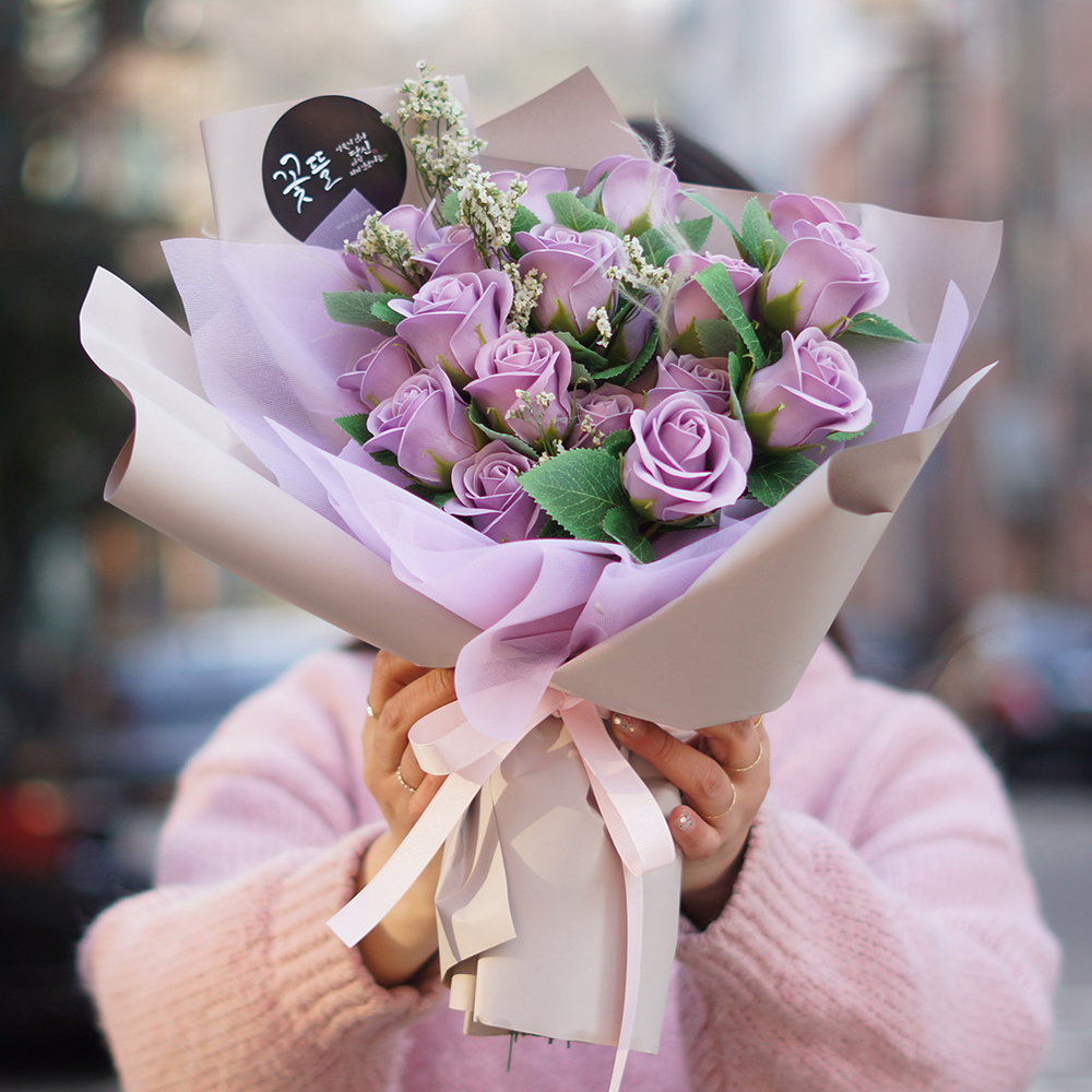 졸업 비누꽃 축하꽃다발 승진 생일 학예회 재롱잔치 꽃선물 카네이션꽃다발 10송이 : 꽃뜰