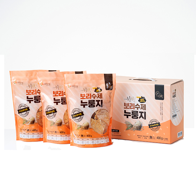 가마솥 수제누룽지 선물세트 보리 (400gX3) : 누룽씬