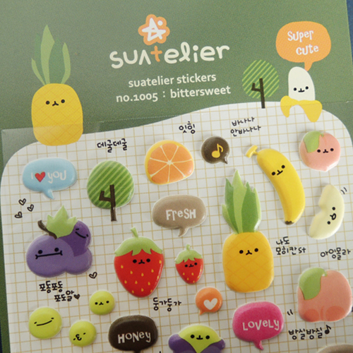 [슈아뜰리에 테마별 과일 Fruits]과일스티커 다꾸스티커 빈티지인스 suatelier : IDEABRIDGE