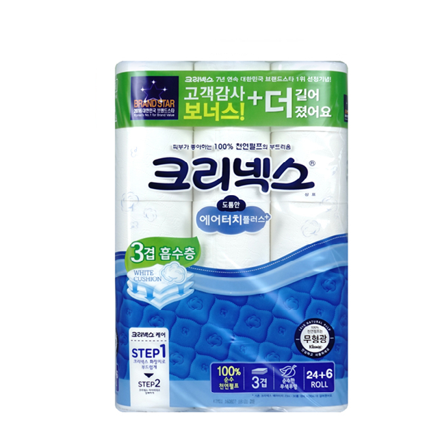유한킴벌리 크리넥스 에어터치 3겹 30롤 : 다원물류